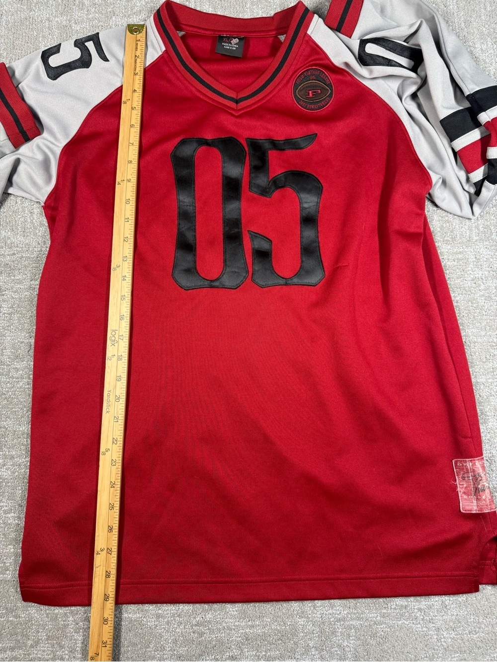 Vintage Y2K FUBU Long Sleeve Red Gray Jersey Made in Korea Size XL - Picture 5 of 7